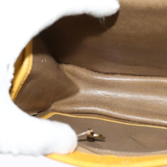 Christian Dior Hand Bag Leather 2way Yellow Gold Auth BA2590 - Picture 13 of 16